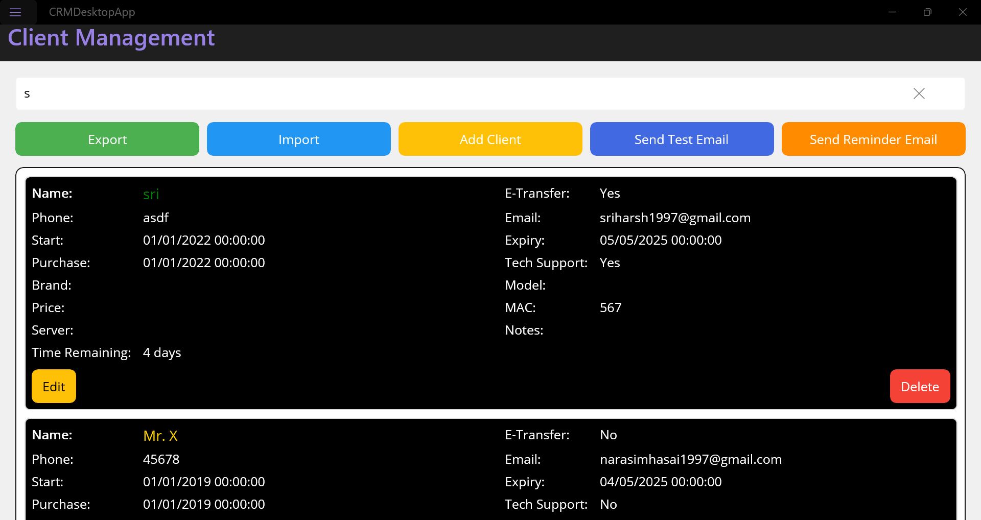 CRM Desktop App